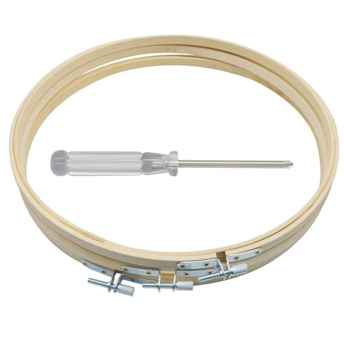 Unlorspy 10-Inch Circle Embroidery Hoops, Round Wood Bamboo, 6Pcs - size: 10"