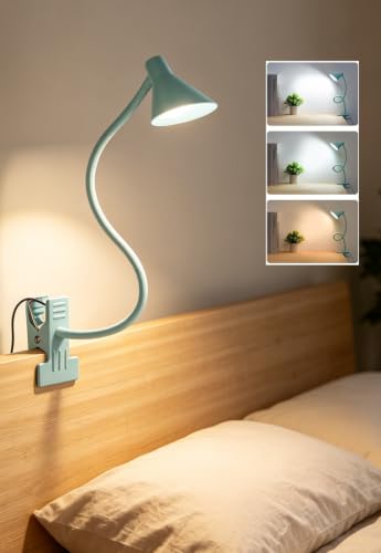 Clip on Light USB Reading Light, Eye Care Dimmable Reading Lamp Teal - color: Teal