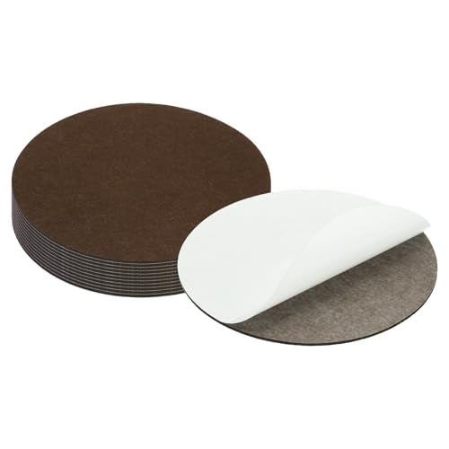 PATIKIL 10 Inch Diameter Lamp Base Felt, 12Pack 3mm Thickness Round Soft Adhesive Non-Slip Anti-Scratch Backed Felt for Lamp Furniture DIY Craft, Coffee - color: Coffee, size: 10 Inch
