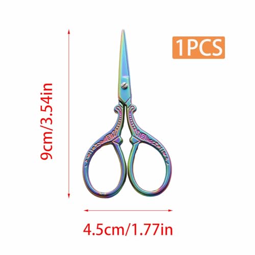 Rainbow Embroidery Scissors Mini Sewing Scissors Leather Cover - color: Rainbow