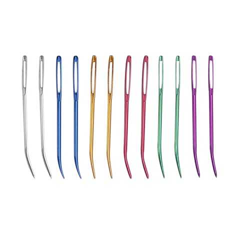 12 Pcs Large Big Eye Weaving Needles, Tapestry Needles Bent Kit