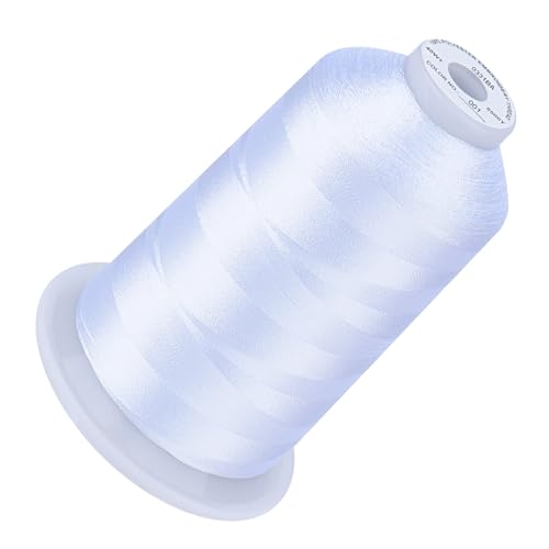 Simthread Embroidery Machine Thread 5000M 40WT Polyester, White 001 - color: White