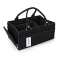 XUANGUO Large Baby Diaper Caddy Organizer, Felt Basket with Handles, Black - color: black