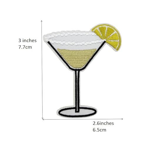 3'' Lemon Drop Martini Embroidered Iron-On Patches