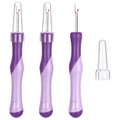 3 PCS Seam Rippers for Sewing, Purple Ergonomic Seam Ripper, Rubber Grip Embroidery Removal Tool for Hand Sewing, Knitting, Cross Stitching, Embroidery(Purple)