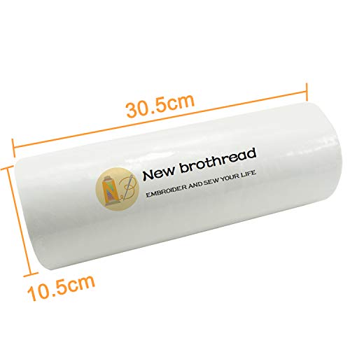 New brothread Fusible Iron on Cut Away Embroidery Stabilizer 12" x25Yd Roll - color: White Cut Away