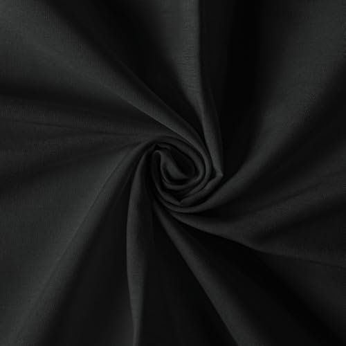 Cotton Polyester Broadcloth Fabric 57" Wide by The Yard Soft, Lightweight & Breathable Material for Sewing, Lining, Curtains, Bedding & DIY Projects (Black, 2 Yard) - color: Black, size: 2 Yards Pre Cut