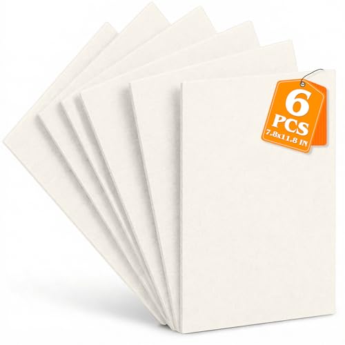 Ivory Stiff Felt Sheets 2mm Thick for Crafts, 7.8" x 11.8" (6-Pack) - color: Ivory