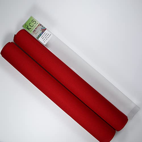KCS 2 pc of 15" x 18" Counted Cross Stitch Cotton Aida Cloth Needlework Fabric (Red, 14CT) - color: Red, size: 14CT