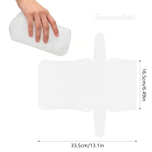 Framendino, 6 Pack Plastic Mesh Canvas Sheets Clear Blank Embroidery Tools for Crochet Bag Making
