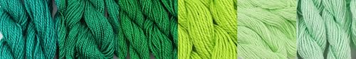 KCS 162 Yards(150 Meters) Mercerized Pearl Cotton Crochet Needlepoint Thread,Size 5,6 skeins,Mixed Color 05 - color: 6color05, size: 6 skeins