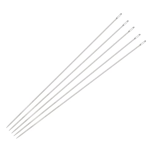 uxcell 50Pcs Beading Needles Fine Thin Long Straight Sewing Embroidery Threads Stainless Steel 4.72 Inch - size: 120mmx0.4mm