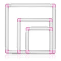 3 Pcs Square Embroidery Hoops, Embroidery Snap Frame, Plastic Cross Stitch Snap Frames, DIY Sewing Tool for Cross Stitching, Quilting, Needlepoint(6"x 6", 8" x 8", 11" x 11")