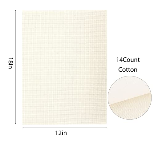 Aida Cloth 14 Count Multi Colored Cross Stitch Fabric 12×18inch (6color)