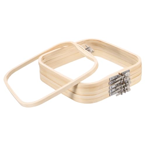 PATIKIL 6 Pieces 7.9" x 7.9" Square Embroidery Hoops, Adjustable Bamboo Cross Stitch Hoops Ring Embroidery Frame Punch Needle Hoop for Sewing, Needlework, DIY - size: 7.9" x 7.9"