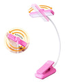 VAVOFO 24 LEDs Rotatable Book Light, Rechargeable Clip Reading Lamp, Rose - color: Rose