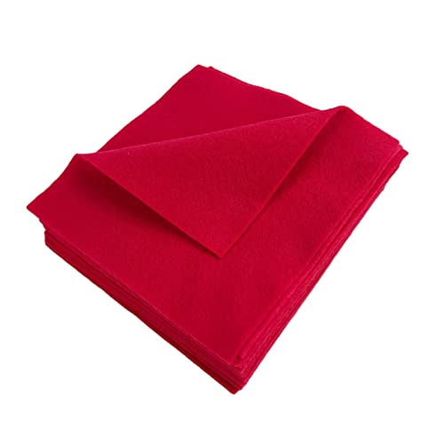 Jtnohx Soft Felt Fabric Flexible Craft Felt Sheets Red 6" 20Pcs 1.4mm - color: Red