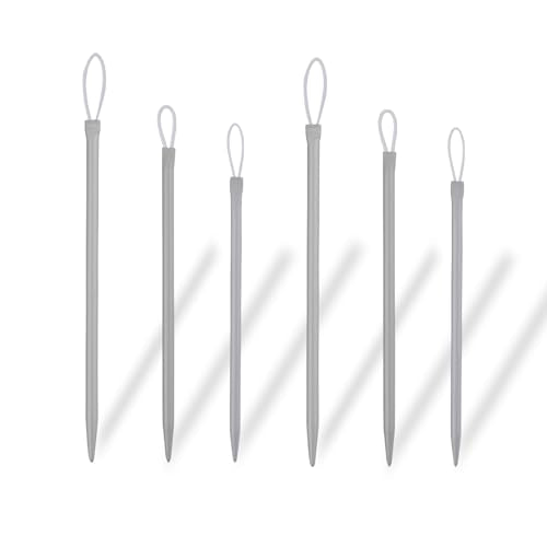 6pcs Wool Needles, Nylon Thread Rope Threader Large Eye Aluminium Finishing Tapestry Hand Weaving Sweater Tools Supplies Accessories for Sewing Knitting Crochet Yarn Embroidery