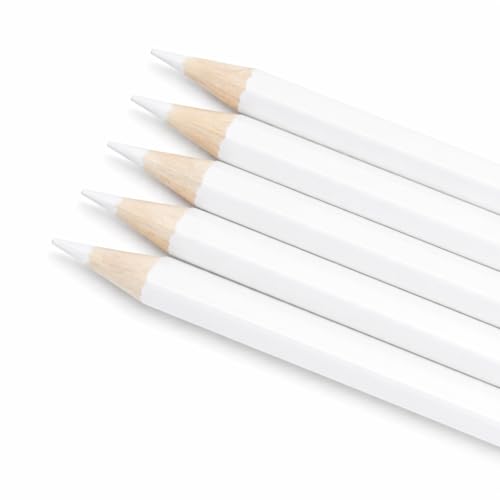 Mandala Crafts White Water Soluble Fabric Pencils for Sewing Quilting - color: White
