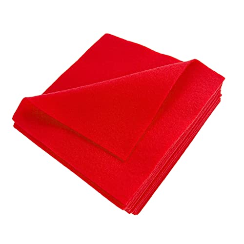 Jtnohx Soft Felt Fabric Flexible Craft Felt Sheets Bright Red 6" 20Pcs - color: Bright Red