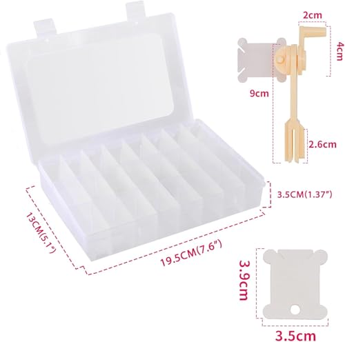 Embroidery Floss Organizer Cross Stitch Thread Organizer-Bobbin Winder 1 Removable 24 Compartments with 100 Floss Bobbins and 2 Pieces Numbered Stickers for Craft DIY Embroidery - size: 24 Compartment