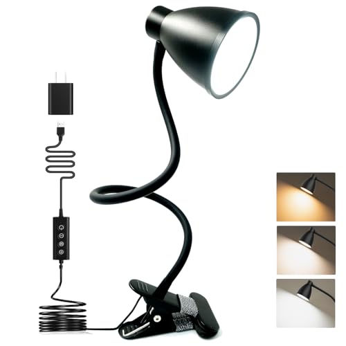 BOHON Desk Lamp 5 Color Modes 10 Brightness Dimmer Reading Light Black - color: Black