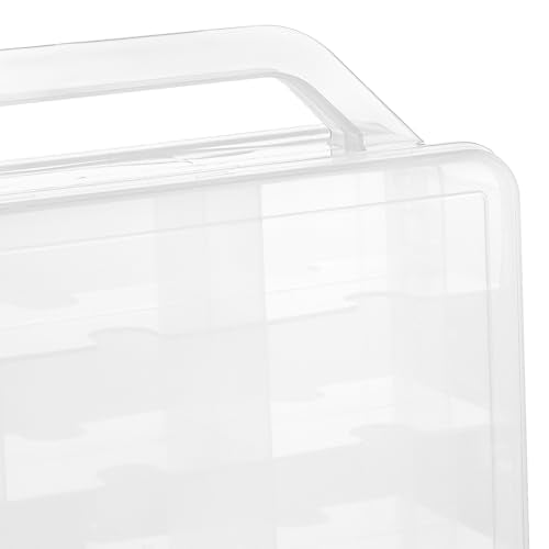 2 PCS 46 Grids Sewing Organizer, Clear Compartment Thread Box Storage, Small Double Sided Plastic Organizer Box for Embroidery Floss Sewing Threads Needles, Spools of Thread