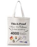 Cross Stitch Project Canvas Tote Bag Sewing Gifts for Women