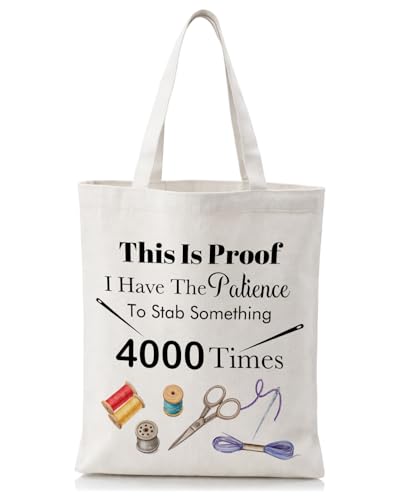 Cross Stitch Project Canvas Tote Bag Sewing Gifts for Women