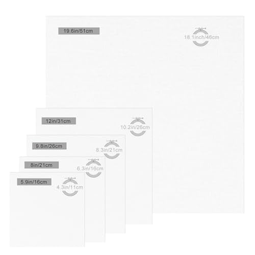 20 PCS Cotton Embroidery Fabric, Pre-Cut White Cloth Squares - color: White, size: 5.9 to 19.6 Inch