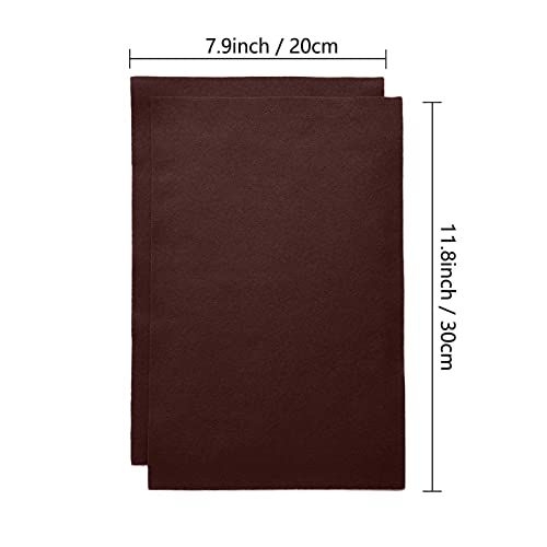 Jtnohx Color Felt Fabric Soft Felt Sheets for Crafts Dark Brown 20Pcs 1.4mm - color: Dark Brown