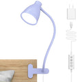 BOHON Desk Lamp with Clamp Clip on Light 5 Color 10 Brightness Lilac Purple - color: Lilac Purple