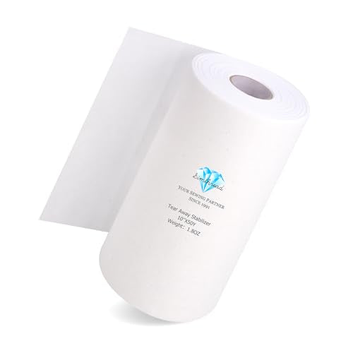 Simthread Tear Away Embroidery Stabilizer - Viscose 100% 1.8 OZ Medium Weight 10" x 50 Yards/Roll - size: 10"x50Y Roll