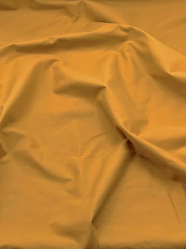 EOVEA - Cotton Polyester Fabric by The Yard – 60" Wide Broadcloth Fabric, Soft, Lightweight & Breathable Material for Lining, Curtains, Bedding, Skirts, Sewing Projects (Mustard,1 Yard) - color: Mustard, size: 1 Yard