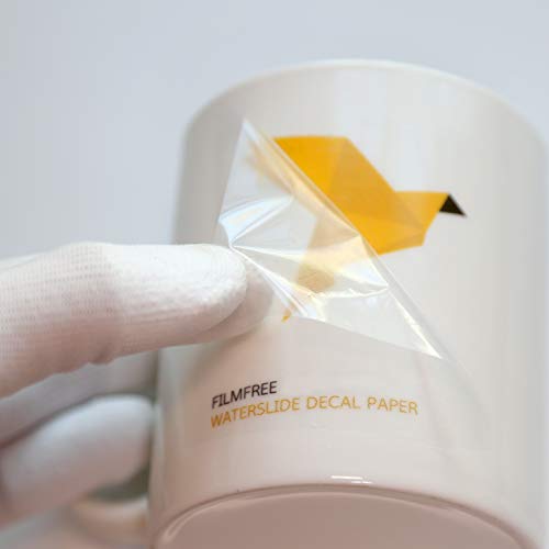 Film-Free Multi-USE Package (20 Sheets + Glue + Squeegee Rubber) Waterslide Decal Transfer Transparency Film - DIY Custom Printable Water Slide Paper - Personalized Gift, Tumbler, Glasses, Mugs, Wood - color: Filmfree Clear, size: 8.5"X11" 20 sheets