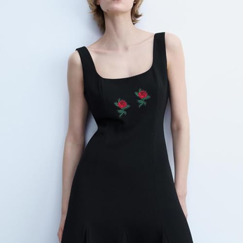Rose Flower Embroidered Hot Melt Patch Cover Shoes Decoration Patch (2pcs Leaves Rose) - style: 2pcs Leaves Rose Patches