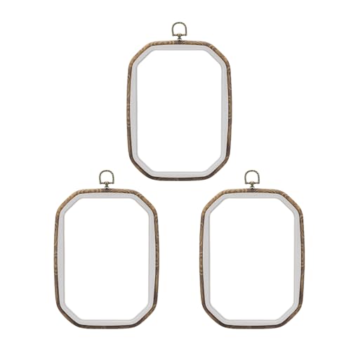 PATIKIL 10x7.1inch Embroidery Hoops, 3Pieces Imitated Wood Octagonal Frame Cross Stitch Hoop Ring for Embroidery Art Craft Sewing Ornaments Hanging Decoration - size: 10x7.1inch