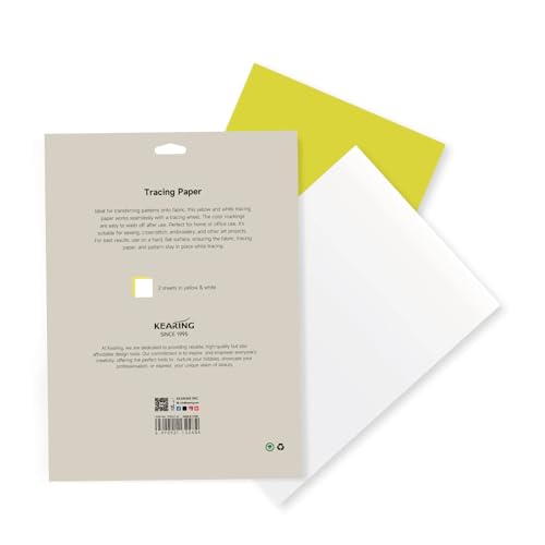 KEARING 32"x22" Fabric Tracing Paper - Yellow & White Pattern Transfer