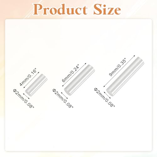 MECCANIXITY 2000pcs Glass Bugle Beads 4/6/9mm Long Tube Cylinder Beads - color: Pearl White