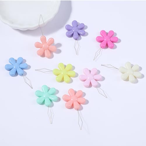 Mabor 40Pcs Multi-Color Needle Threaders Kit (8 Colors) - Durable Plastic & Steel Wire, Easy Threading Tool for Small Eyes, Sewing Accessories for Seniors/Arthritis Hands (1.61x0.83in)
