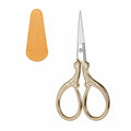 Gold Embroidery Scissors 3.6“ Small Sewing Scissors Leather Cover - color: Gold