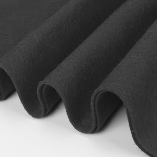 Black Fabric Sheet 36" X 36", 1.4mm Thick Large Soft Durable Flexible Craft Felt by The Yard, Nonwoven Fabric for DIY Sewing, Arts and Crafts, Decoration Projects - color: Black, size: Cut by the yard