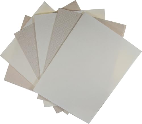 KCS 6 pc of 12" x 18"(30cmx45cm) 14CT Counted Cotton Aida Cloth Cross Stitch Fabric (Antique White+Oatmeal) - color: Antique White+oatmeal