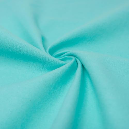 RTC Fabrics 42"/43" Wide 100% Cotton Flannel Solid Aqua Color DIY Crafting, Quilt, Sewing Fabric, 2 Yard Precut - color: Aqua, size: 2 yard pre cut