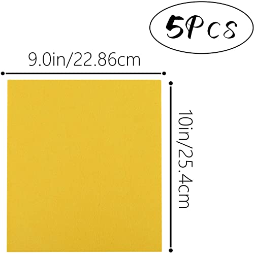 Savita 5Pcs 10x9 Inch 3mm Thick Felt Sheets, Stiff Felt Hard Craft Fabric Squares for Kids DIY Crafts Patchwork Embroidery Sewing Crafting Project (Yellow) - color: Yellow