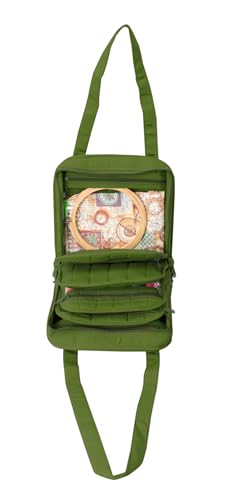 Yazzii Oval Craft Organizer Bag - Portable Organizer - Arts & Crafts Storage Bag Organizer - Multipurpose Storage Organizer for Quilting, Needlework, Knitting, Sewing, Applique & Jewelry Green - color: Green