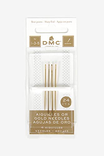 DMC Gold Embroidery Hand Needles, Size 1/5 4/Pkg
