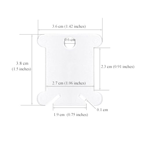 150Pcs Plastic Embroidery Floss Bobbins, Clear Plastic Floss Bobbins Embroidery Floss Cards Embroidery Thread Organizer Cross Stitch Floss Bobbin Plastic Bobbin for Embroidery Floss, SATONBEYI - color: Clear