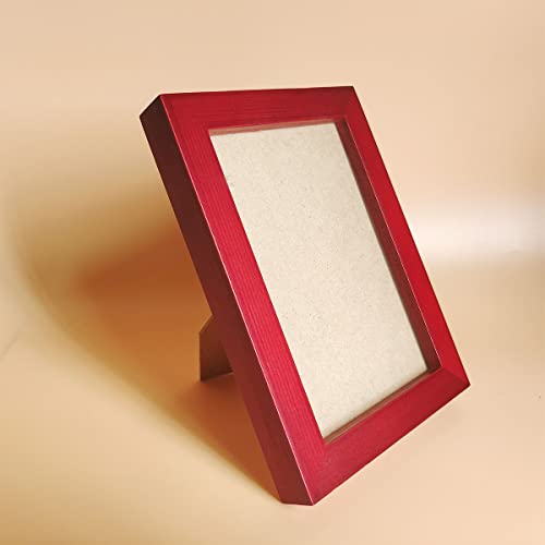 3.5x5 Picture Frames RED Solid Wood Frame, Plastic Panel (Film Needs to be Removed) Table or Wall.Front Window Opening 3x4.5 inch. - color: Red, size: 3.5x5