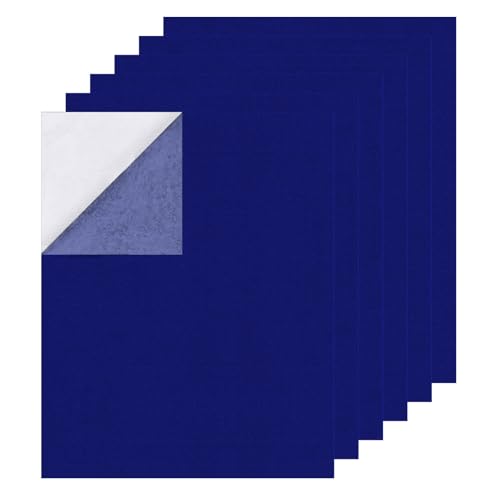 Self Adhesive Felt Sheets, 6PCS 13.4"x10.8" 2mm Thick Blue - color: Blue